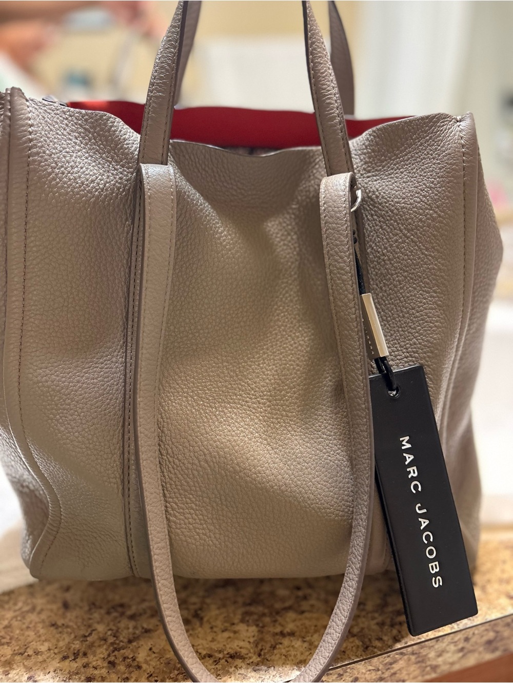 Marc Jacobs Taupe Pebbled Leather Shoulder Bag - Picture 5 of 5